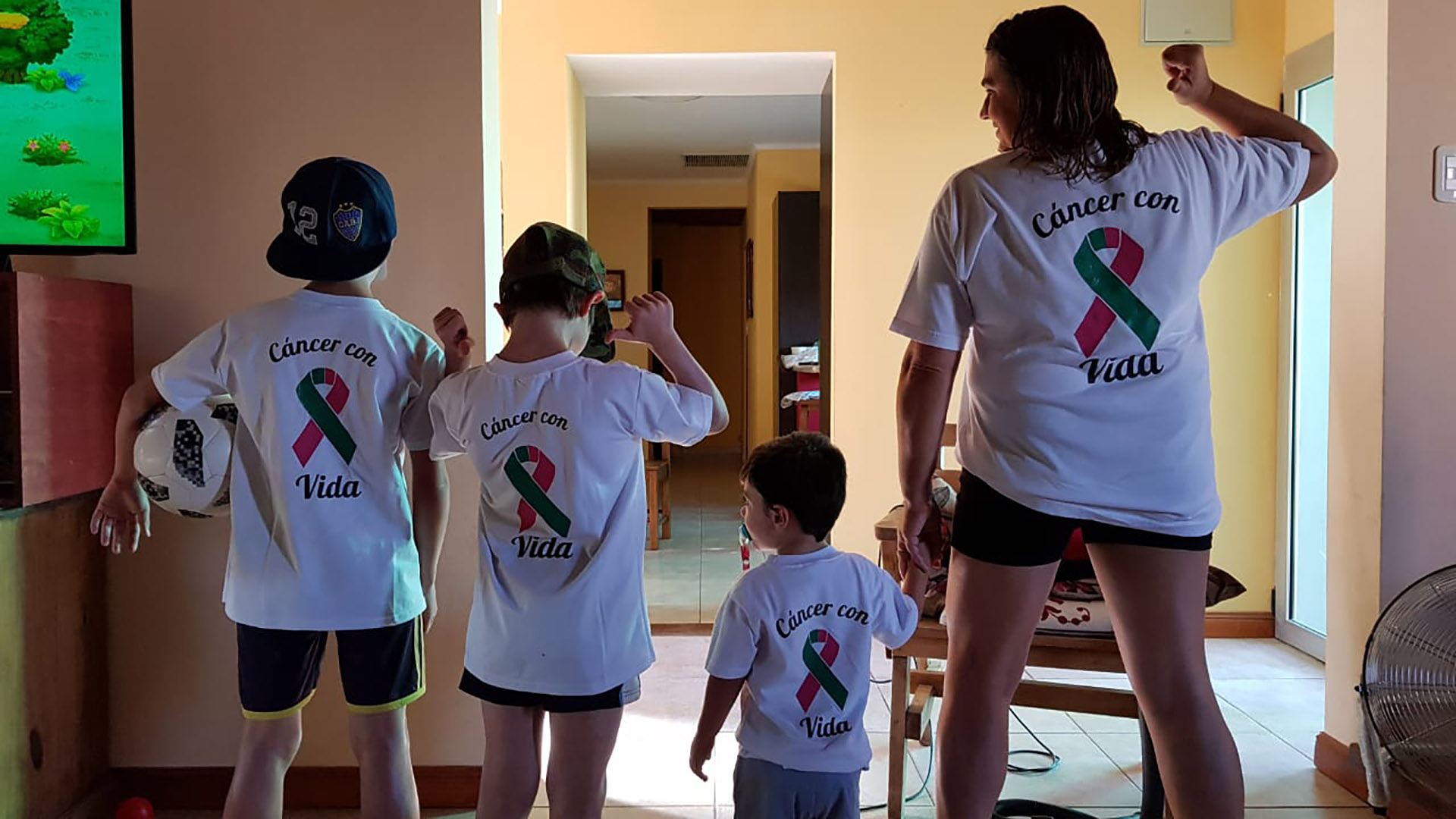 Gabriela junto a sus hijos participaron en maratones contando sus vivencias