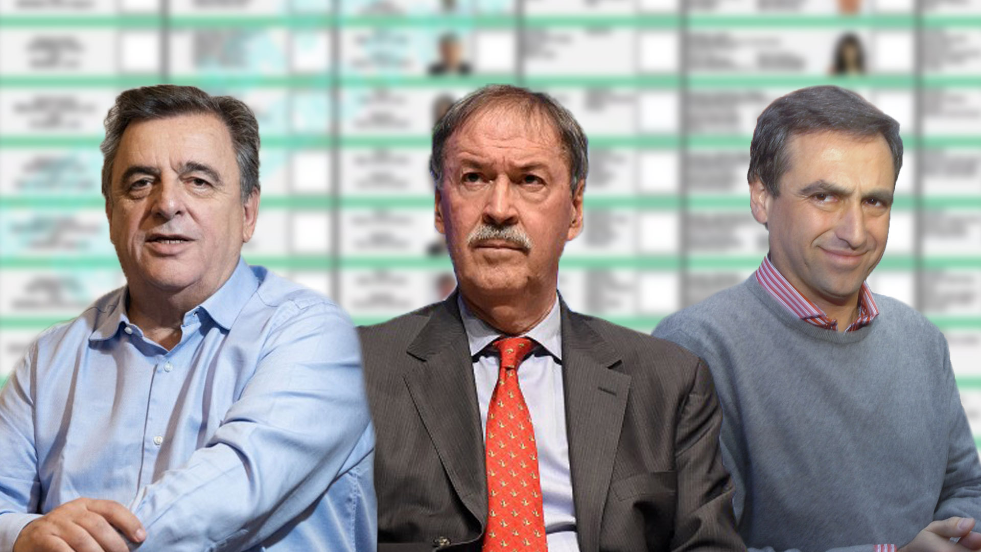 Mario Negri, Juan Schiaretti y Ramón Mestre. El peronista corre con ventaja en las elecciones