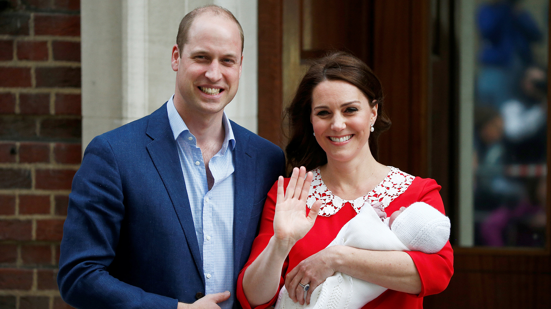 El príncipe William y Kate Middleton tras el nacimiento de su tercera hija