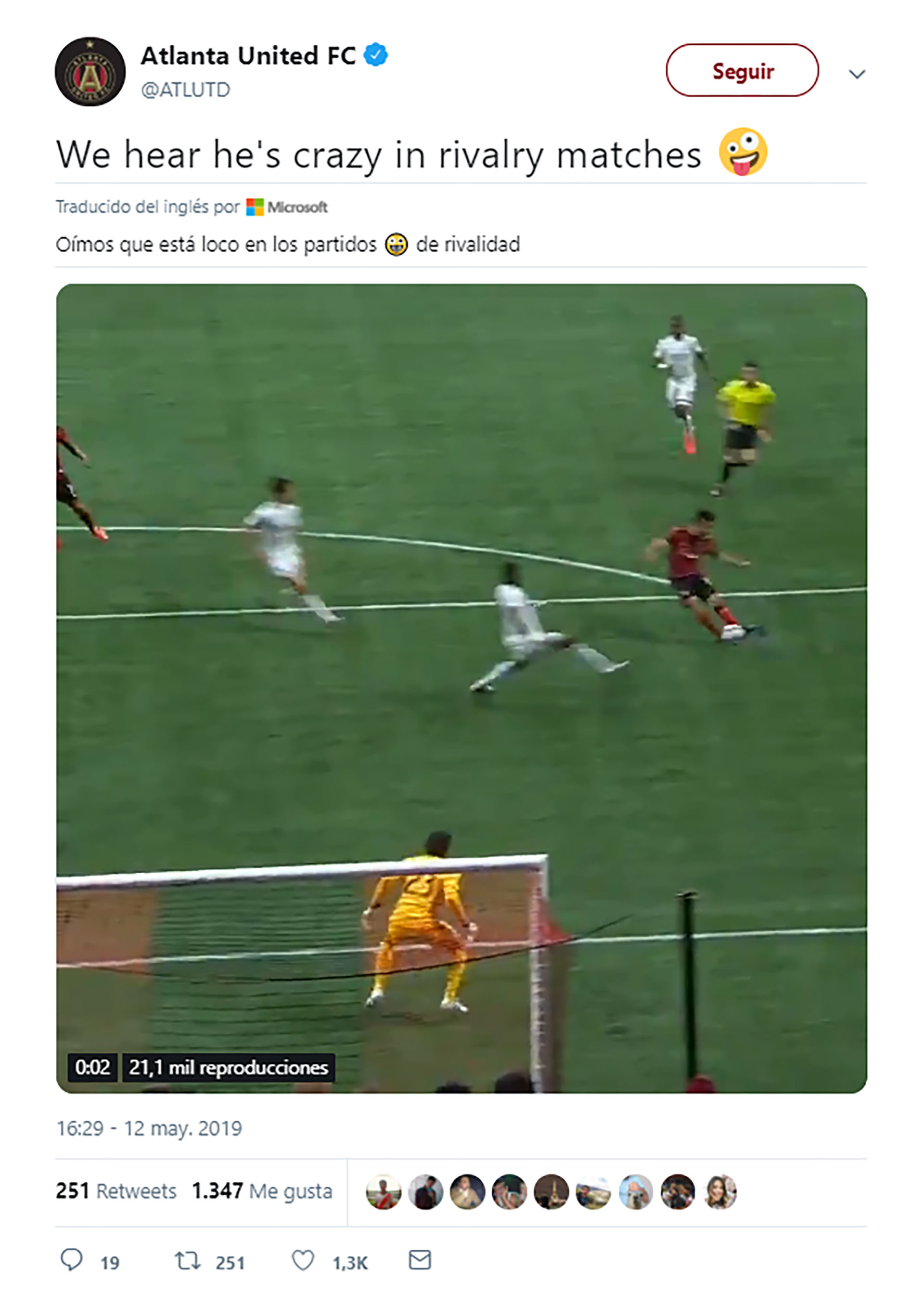 El tuit de Atlanta United por el gol del “Pity” Martínez