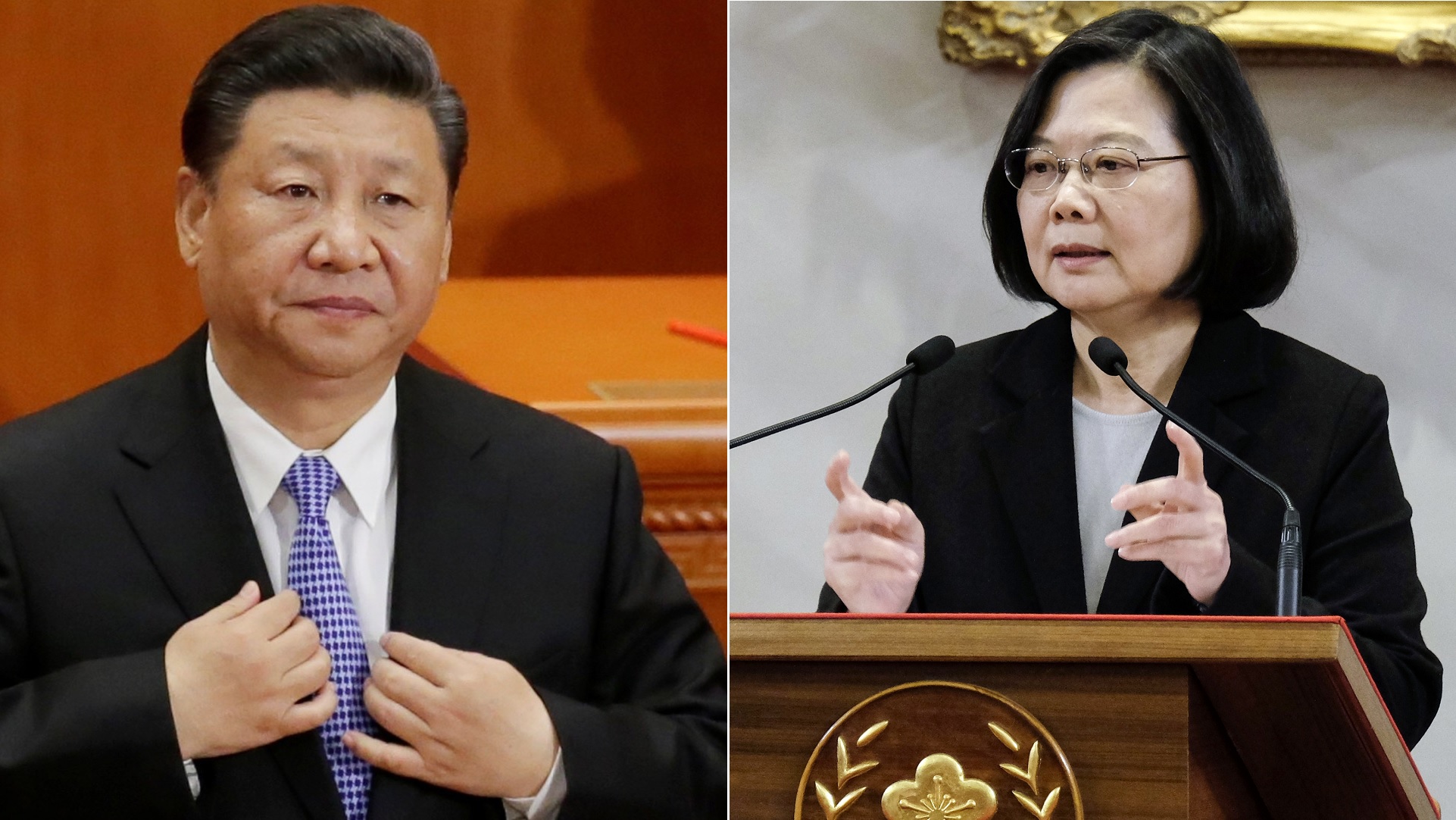 Los presidentes Xi Jinping (China) y su par taiwanesa Tsai Ing-wen
