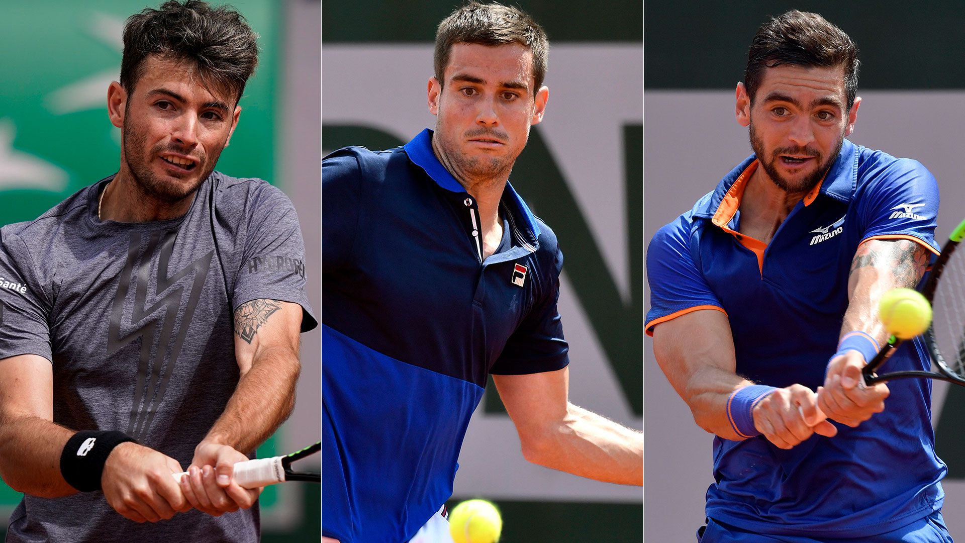 Lóndero, Pella y Andreozzi se presentaron en la segunda jornada de Roland Garros (EFE-AFP)