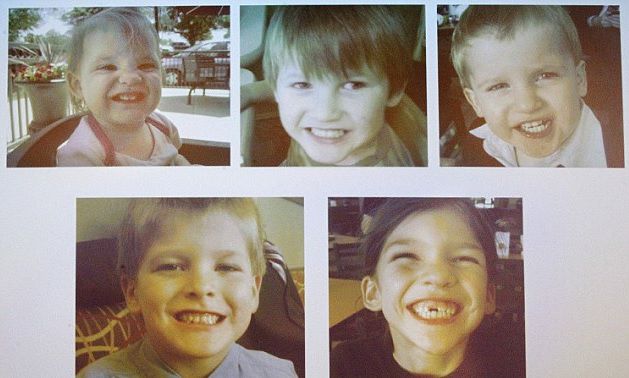 Sus cinco hijos que asesinó, la menor tenía un año, la mayor ocho Foto: MCT