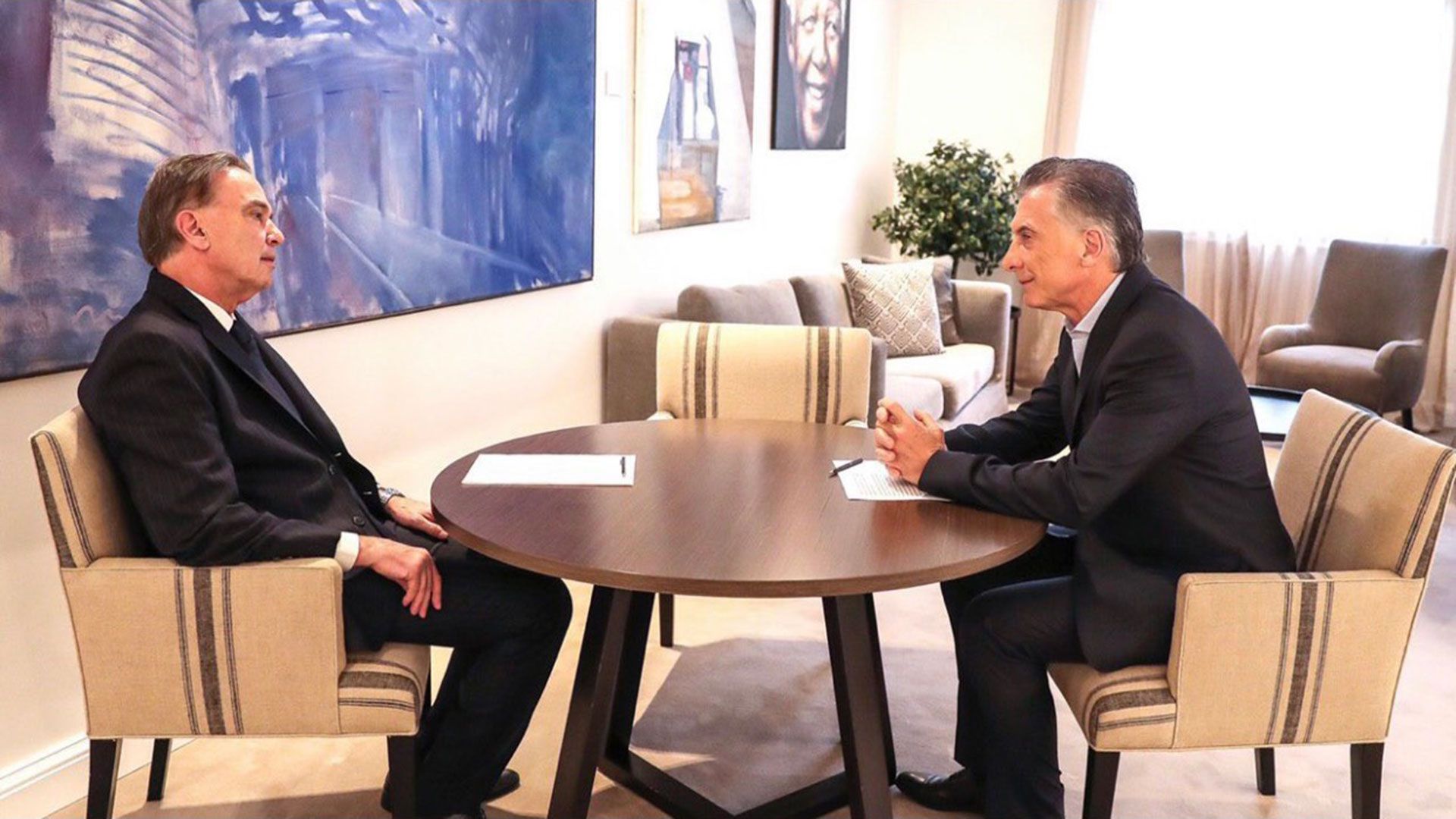 Mauricio Macri y Miguel Ángel Pichetto, hace tres semanas, en Olivos