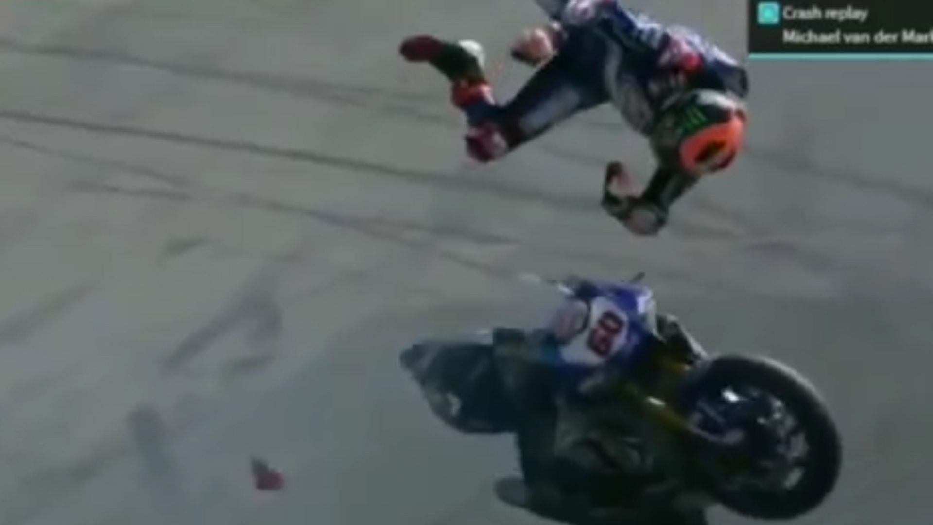 El holandés salió impulsado de su motocicleta tras perder el control