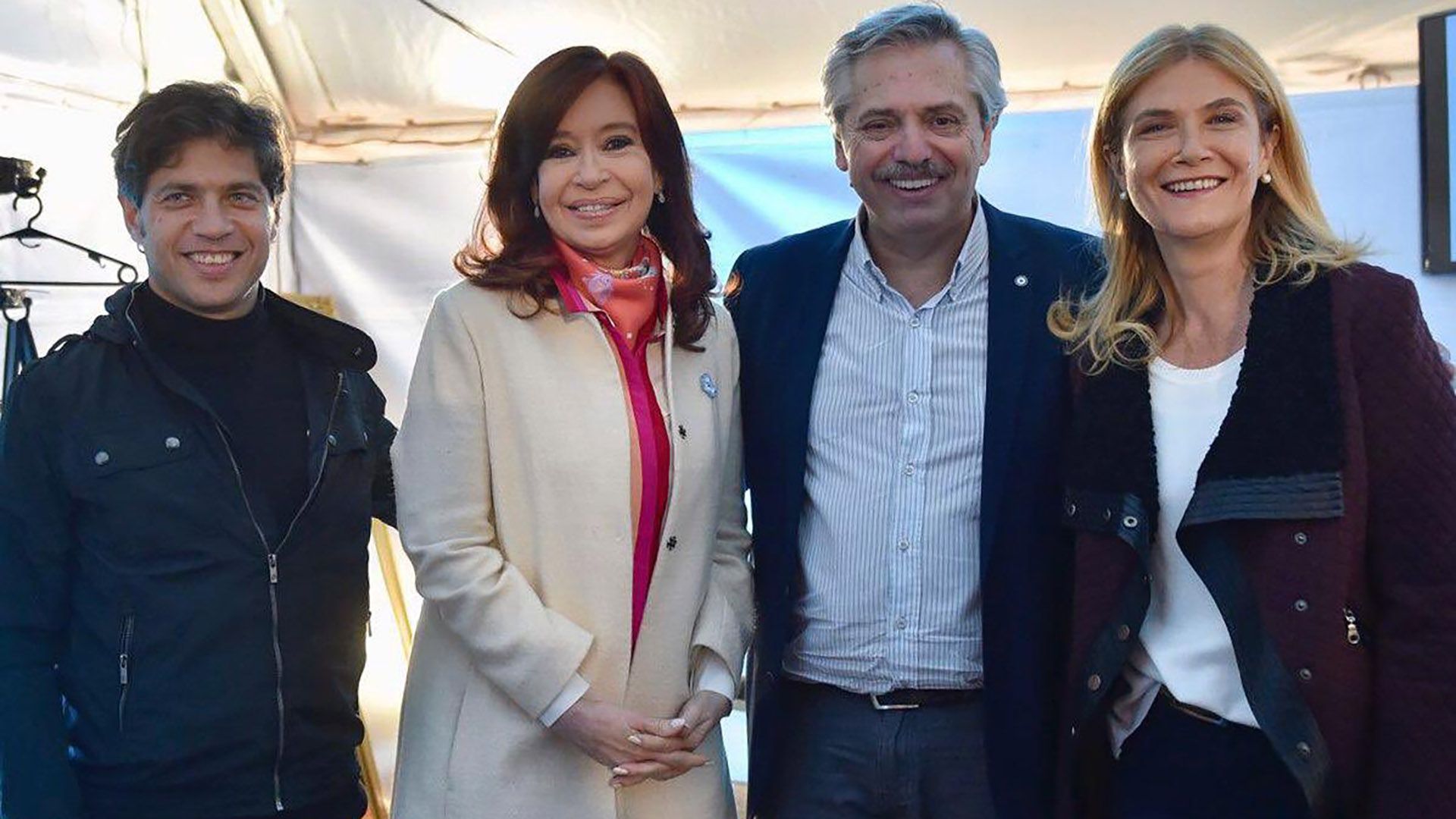 Axel Kicillof, Cristina Fernández, Alberto Fernández y Verónica Magario