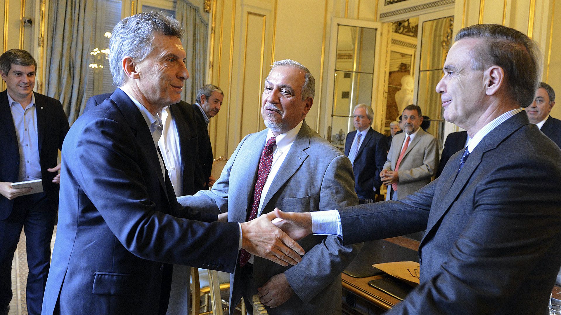 El presidente Mauricio Macri y Pichetto, en uno de los muchos encuentros que mantuvieron en Casa Rosada (NA)