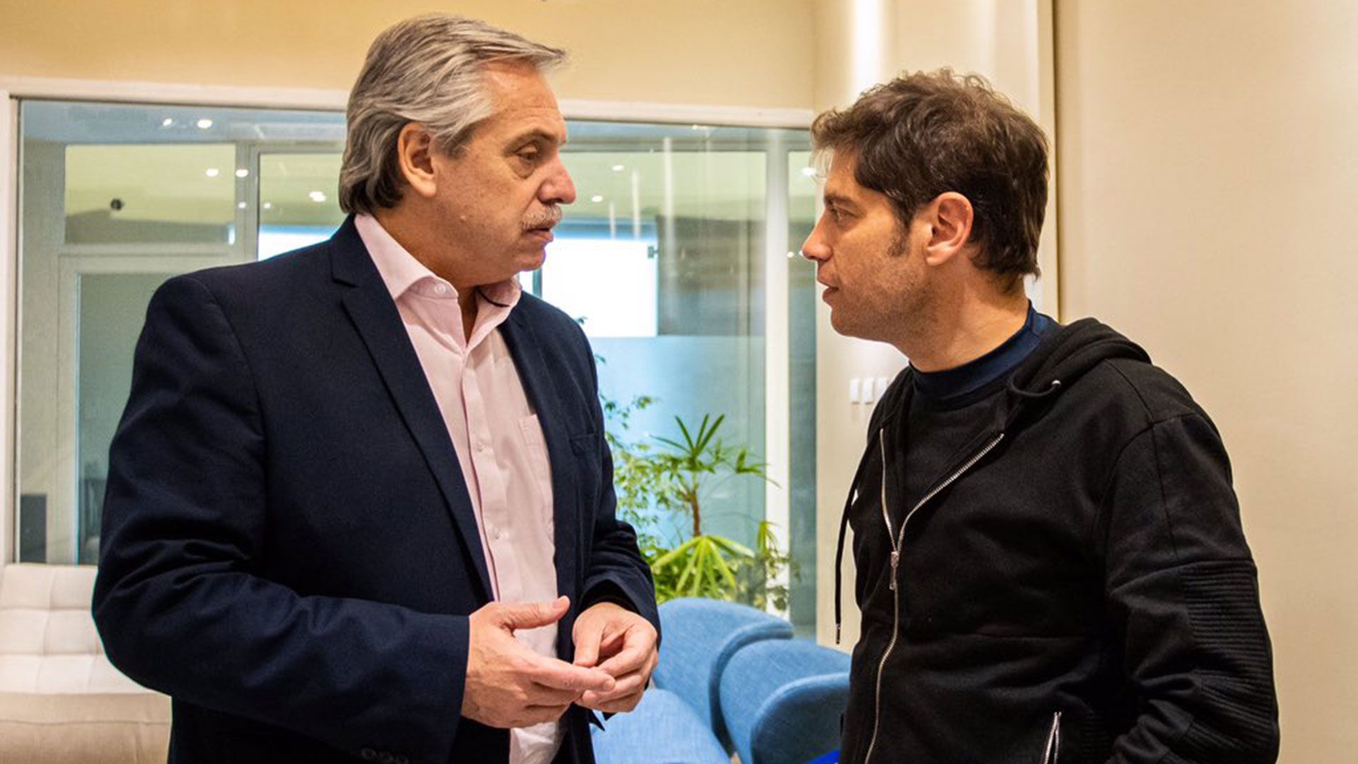 Alberto Fernández ayer se reunió con Axel Kicillof, precandidato a gobernador bonaerense