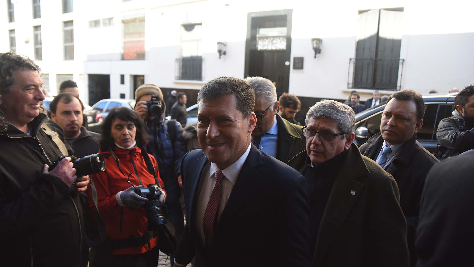 Sergio Casas estuvo con Fernández en la reunión de gobernadores (Foto: Franco Fafasuli)