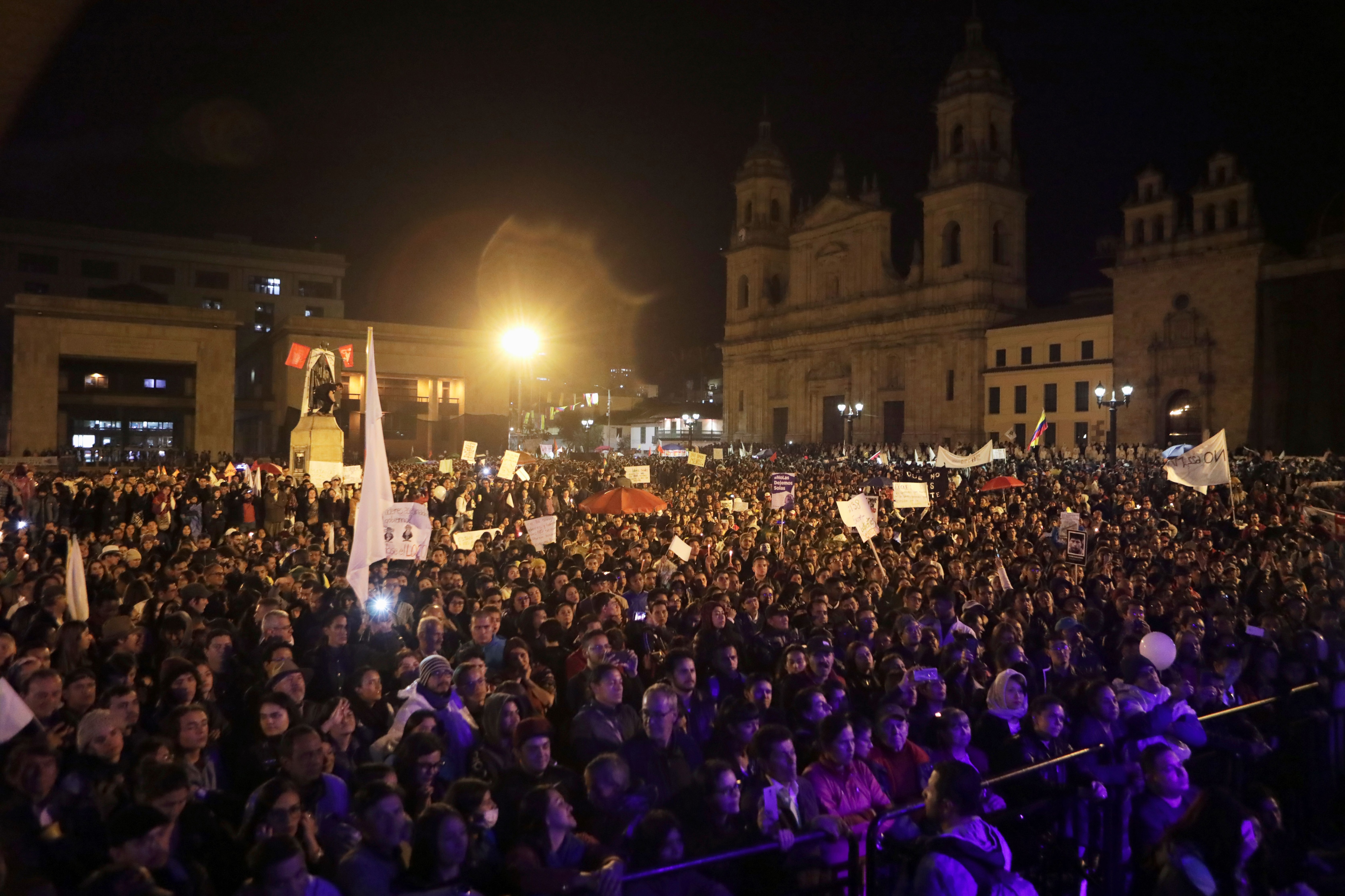 Un momento de la manifestación en Bogotá (REUTERS/Luisa Gonzalez)