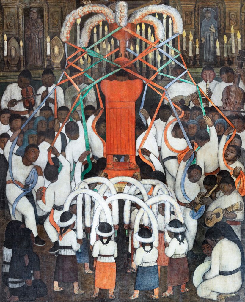 La Danza de los listones, Diego Rivera, 1923-1924. Fresco 4.48*3.6 (Foto: SEP)