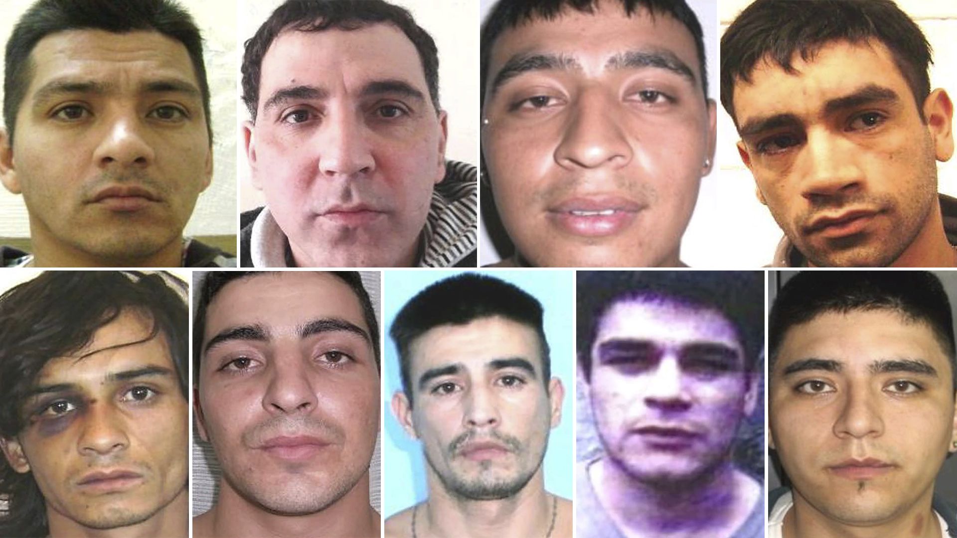Los nueve presos que se fugaron el 8 de mayo pasado.