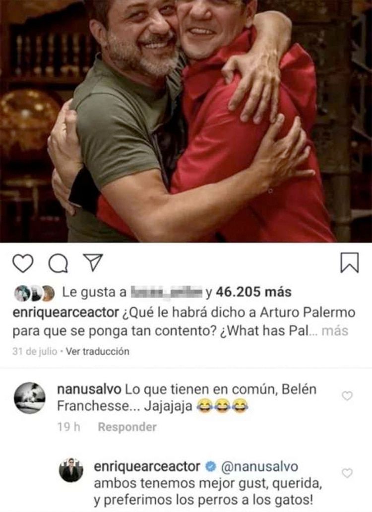 La foto que compartió Enrique Arce con Rodrigo de la Serna y su comentario misógino (Foto: Instagram)
