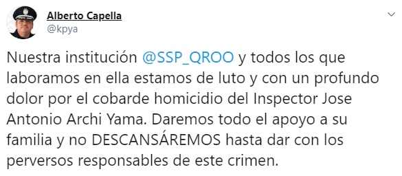 El secretario de Seguridad de Quintana Roo, Alberto Capella, aseguró que el mando policíaco era ex chófer de Roberto Borge, así como prestanombres de éste (Foto: Twitter/kypa)