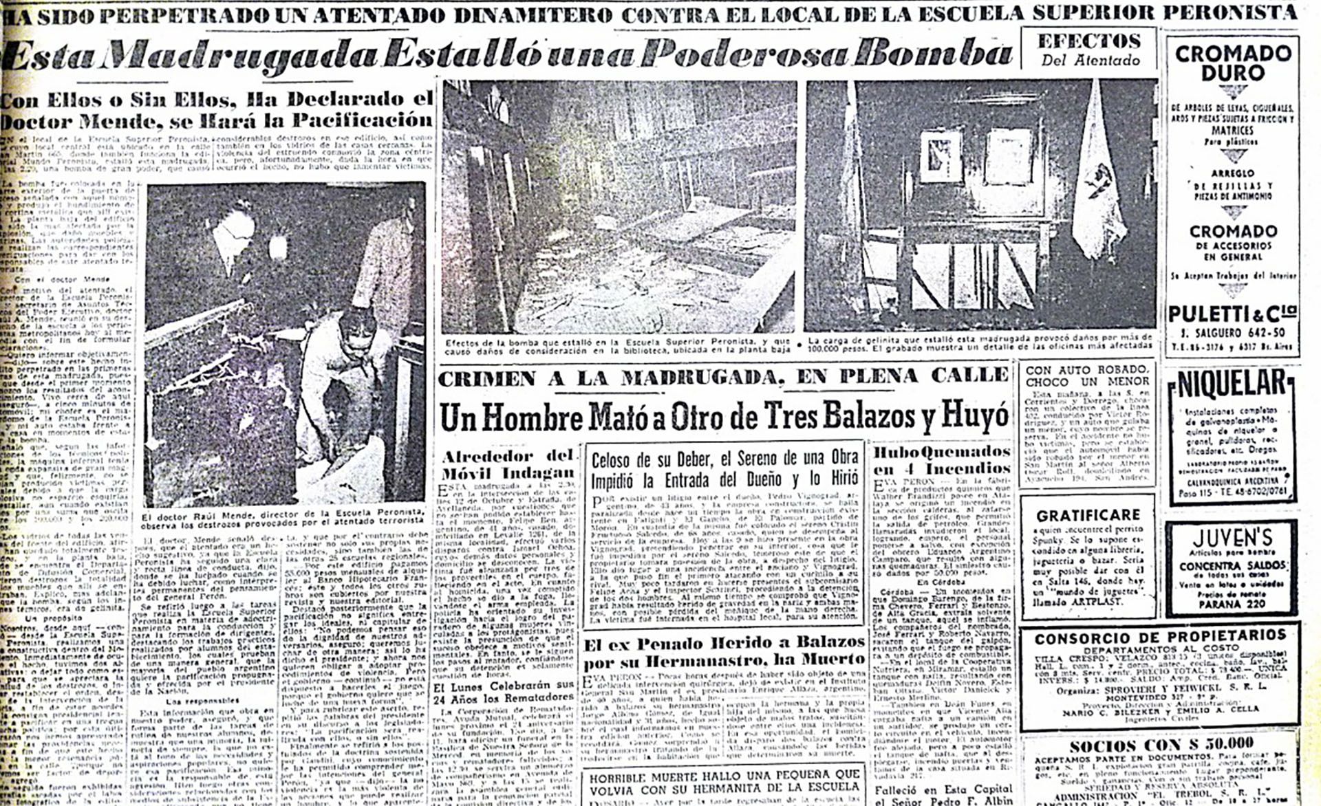 Muniz Barreto participó en 1954 de un frustrado atentado contra la vida de Perón. Un año después, volvió a Buenos Aires antes del bombardeó a la Plaza de Mayo del 16 de junio, y había elaborado un un nuevo y preciso atentado: volar por los aires la Escuela Superior Peronista