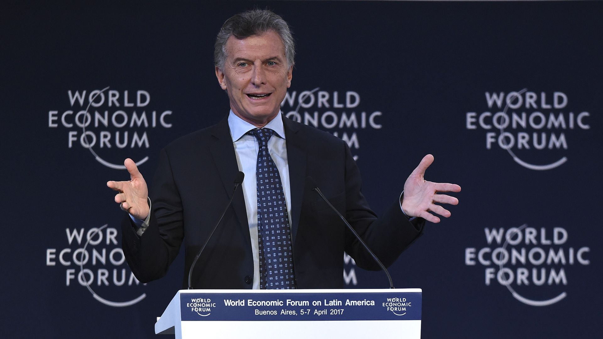 Mauricio Macri en la edición 2018 de World Economic Forum (AFP)