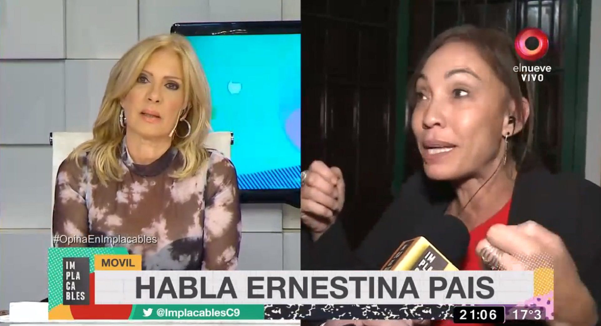 Susana Roccasalvo decidió levantar el móvil tras el cruce con Ernestina Pais (captura de TV)