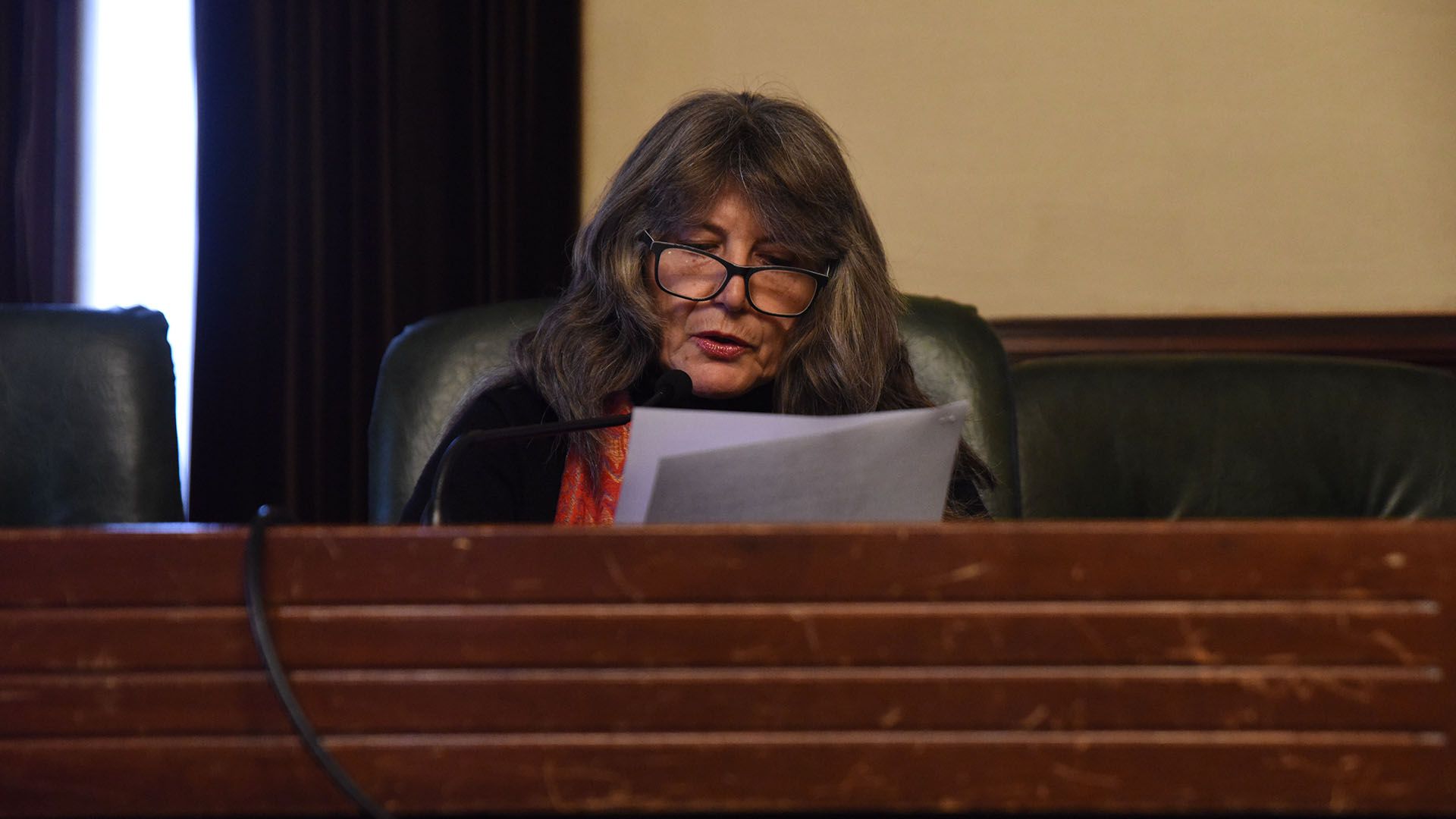 La jueza Ana Dieta de Herrero que condenó a Carrasco durante la lectura del veredicto (Franco Fafasuli)
