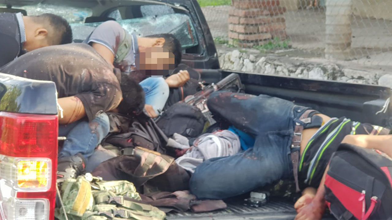 Civiles armados abatidos durante e enfrentamiento en Iguala (Fotos: especial)