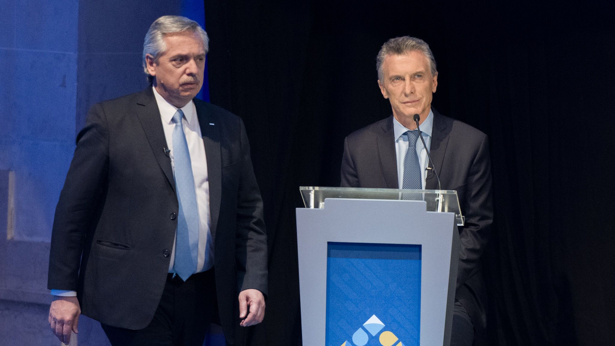 Alberto Fernández cuestionó a Macri sobre la política exterior sobre Malvinas en el debate presidencial (Adrián Escandar)