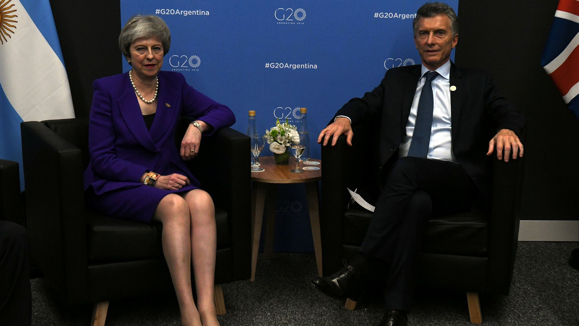 Mauricio Macri y Theresa May, la expremier británica que estuvo durante el G20 de Buenos Aires