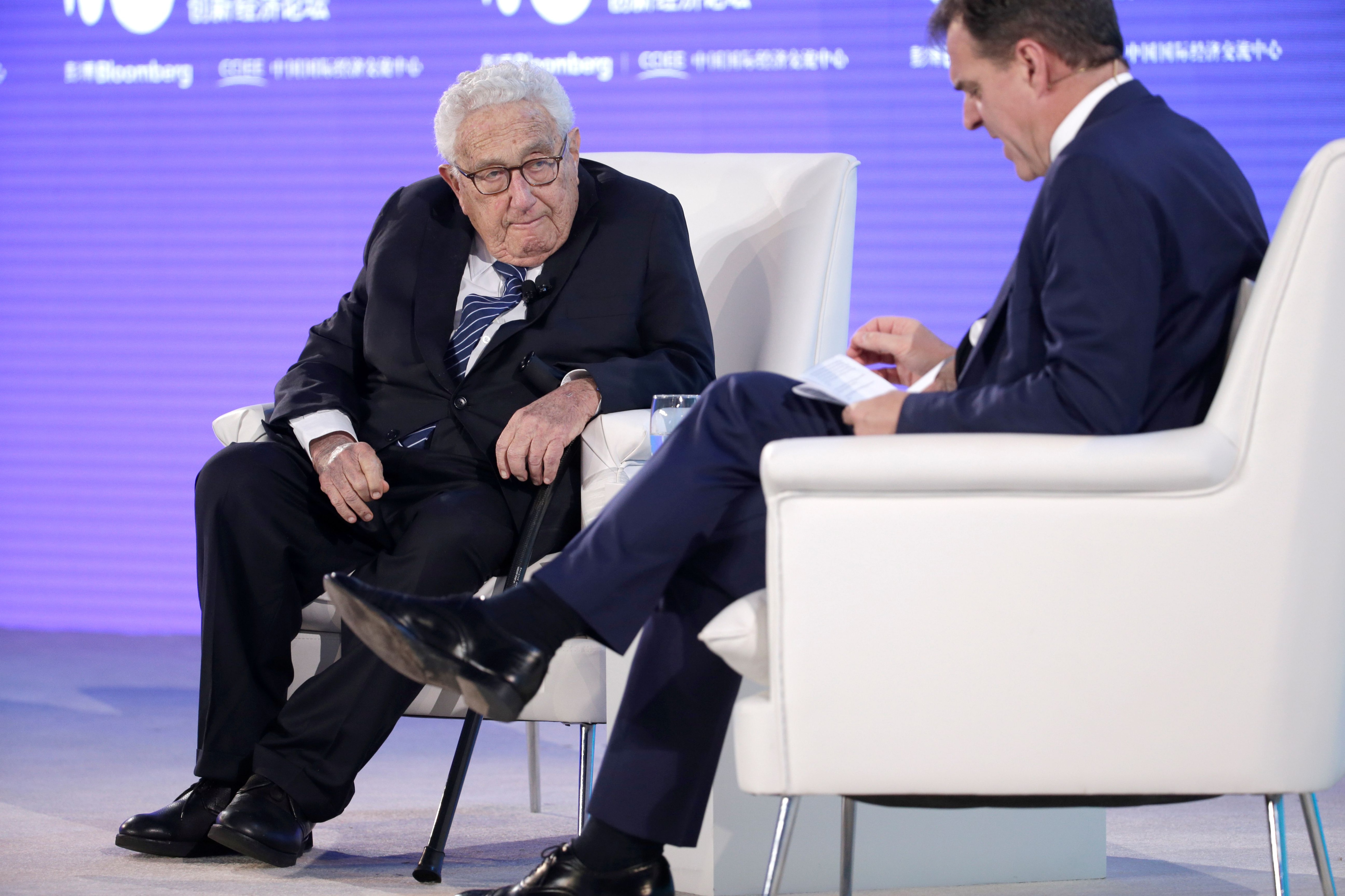 El ex secretario de Estado norteamericano Henry Kissinger durante el New Economy Forum 2019 en Beijing (Reuters)