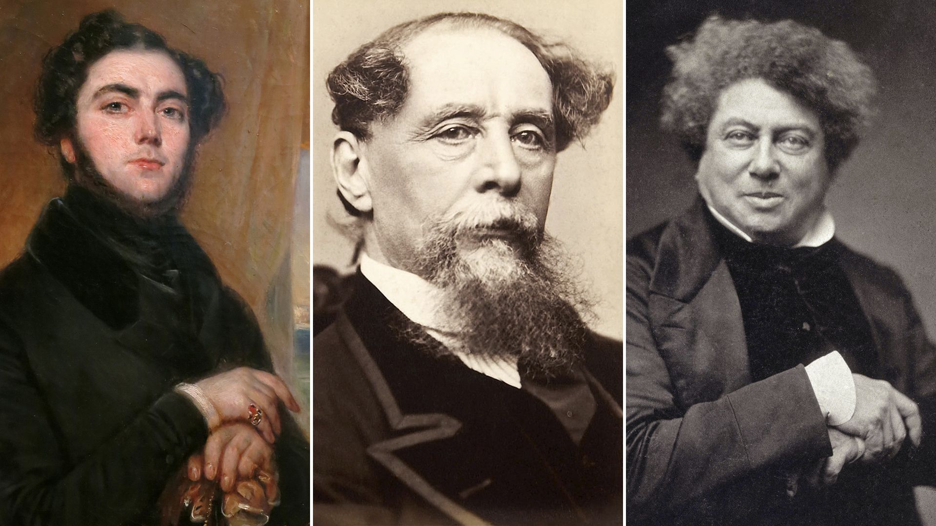 Eugène Sue, Charles Dickens y Alexandre Dumas (padre), tres de los grandes autores que la denominaron "La Divina Marie"