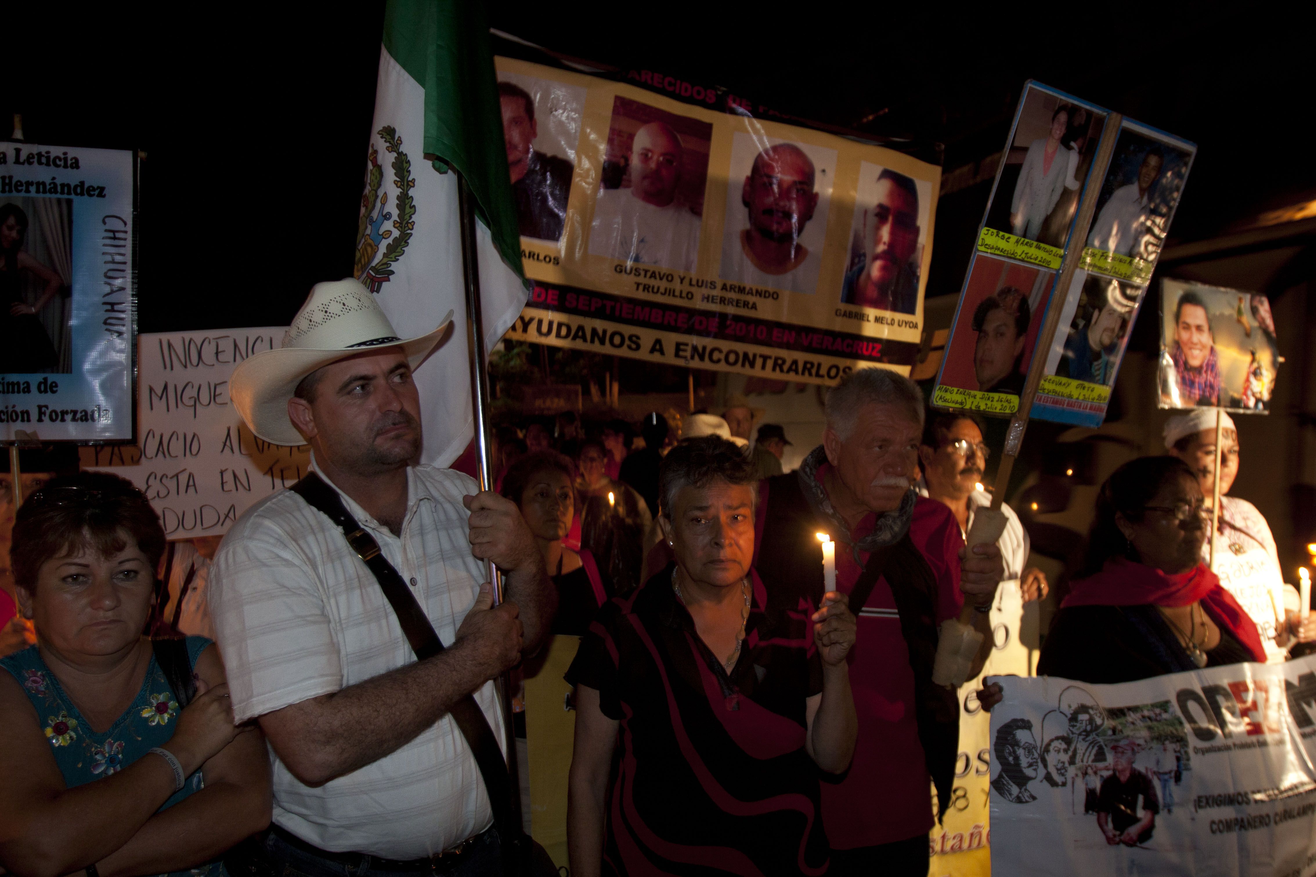 Julián LeBarón durante una marcha que se realizo por calles de Palenque como parte de las actividades de la Caravana al Sur del Movimiento por la Paz con Justicia y Diginidad (Foto: Cuartoscuro)