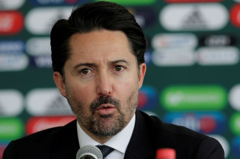 Foto de archivo. Presidente de Federación Mexicana de Fútbol, Yon de Luisa, durante una conferencia de prensa. Ciudad de México, 7 de enero de 2019.
REUTERS/Daniel Becerril
