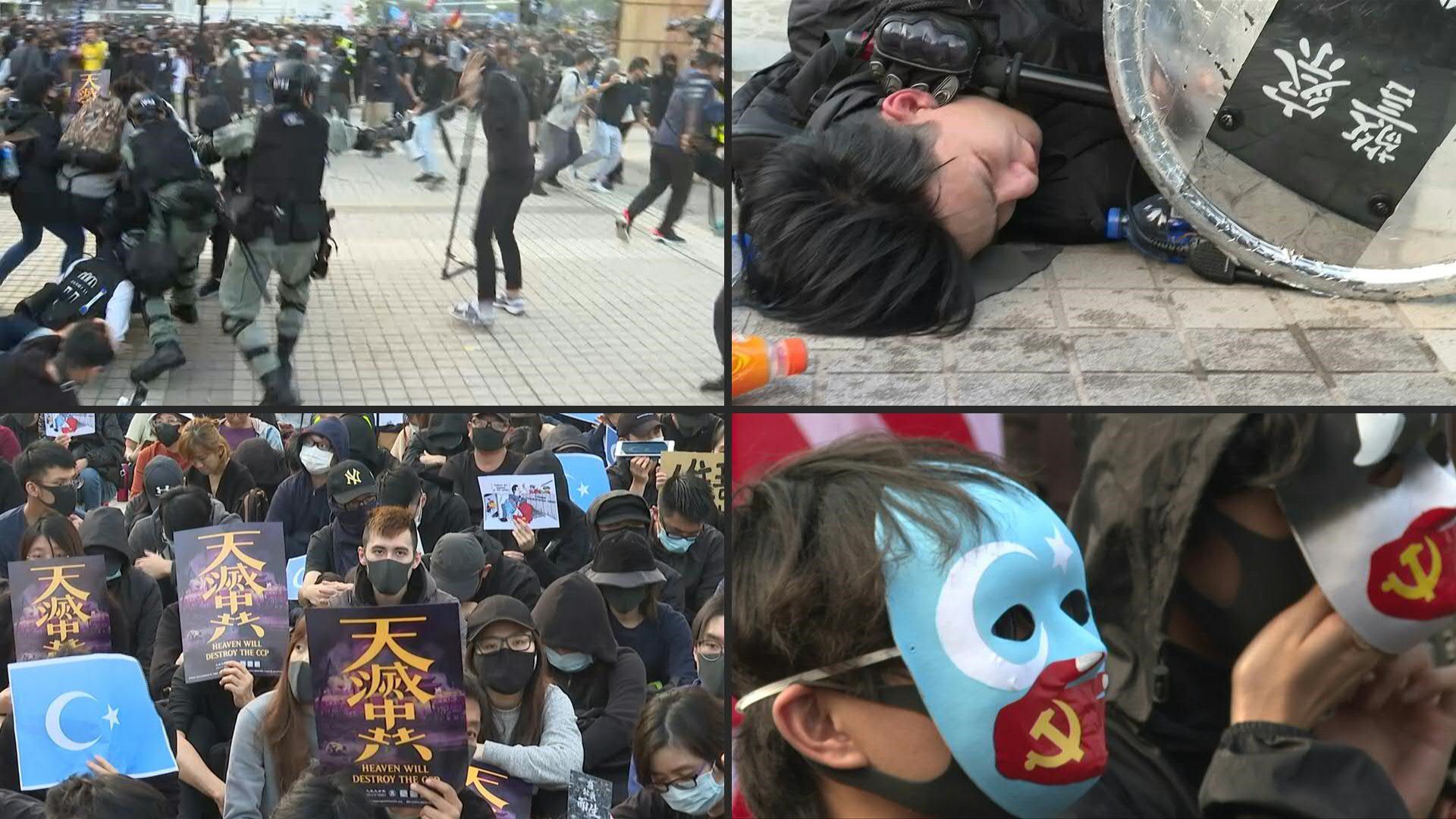 La policía antidisturbios de Hong Kong interrumpió una protesta en solidaridad con los uigures el domingo, con un agente bladiendo una pistola, en una acción susceptible de causar malestar en China, acusada de oprimir a esa comunidad musulmana.