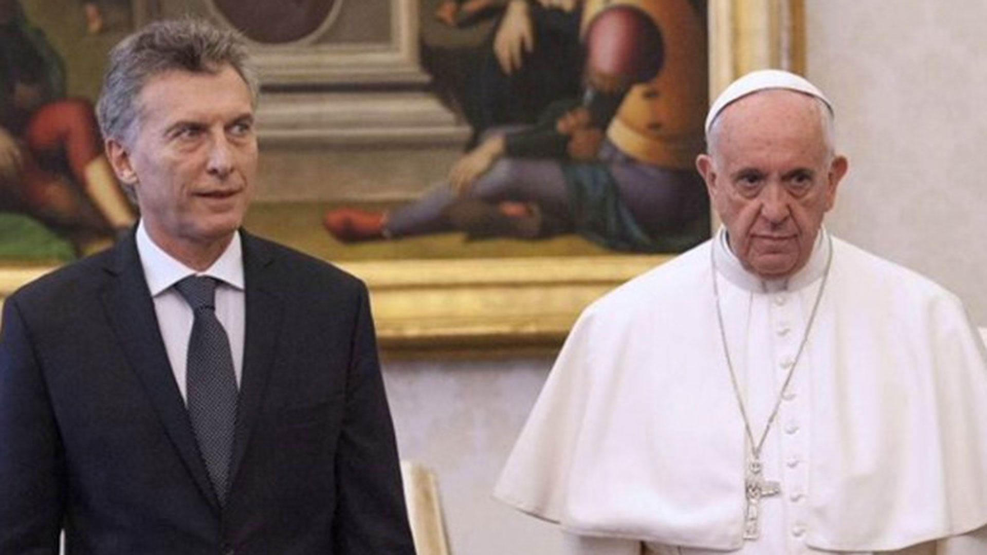 Mauricio Macri y Francisco durante su primer encuentro en el Vaticano