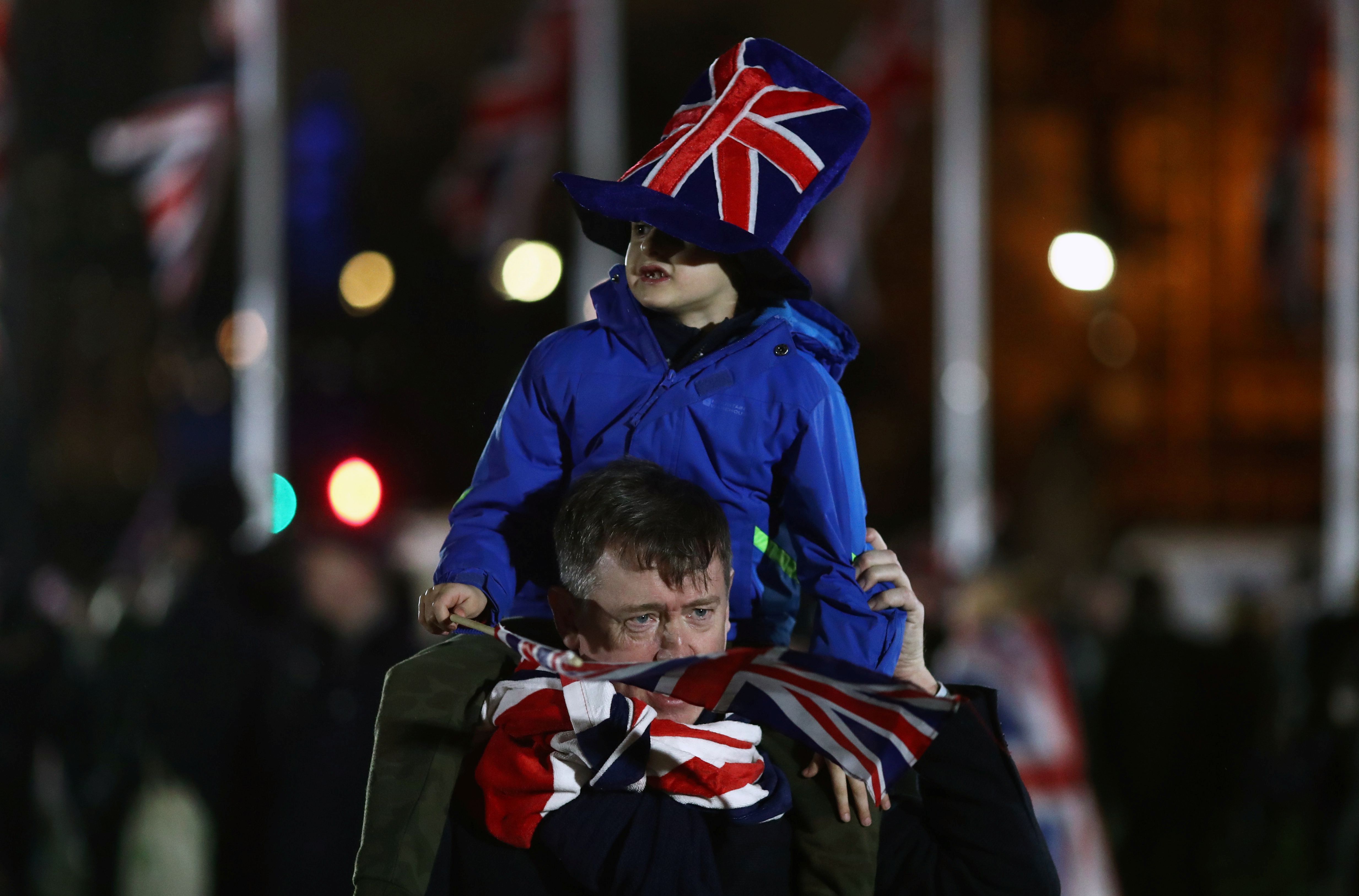 Activistas pro- Brexit en las celebraciones (REUTERS/Simon Dawson)