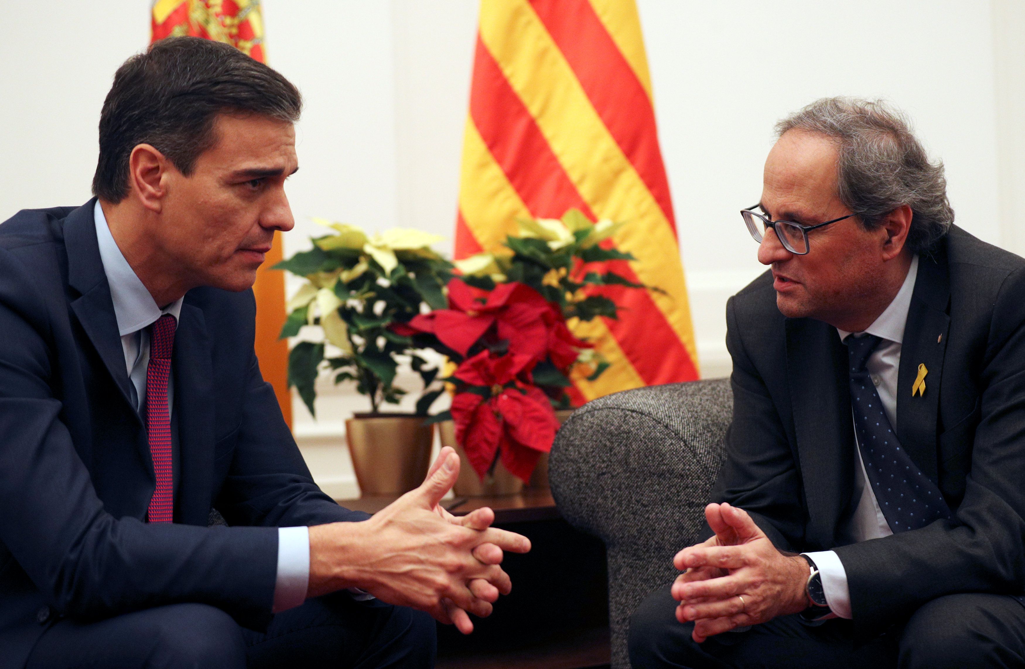 Sánchez mantuvo un encuentro con el presidente de Cataluña, Quim Torra, el jueves 20 de diciembre de 2018 (AP Foto/Manu Fernandez) 