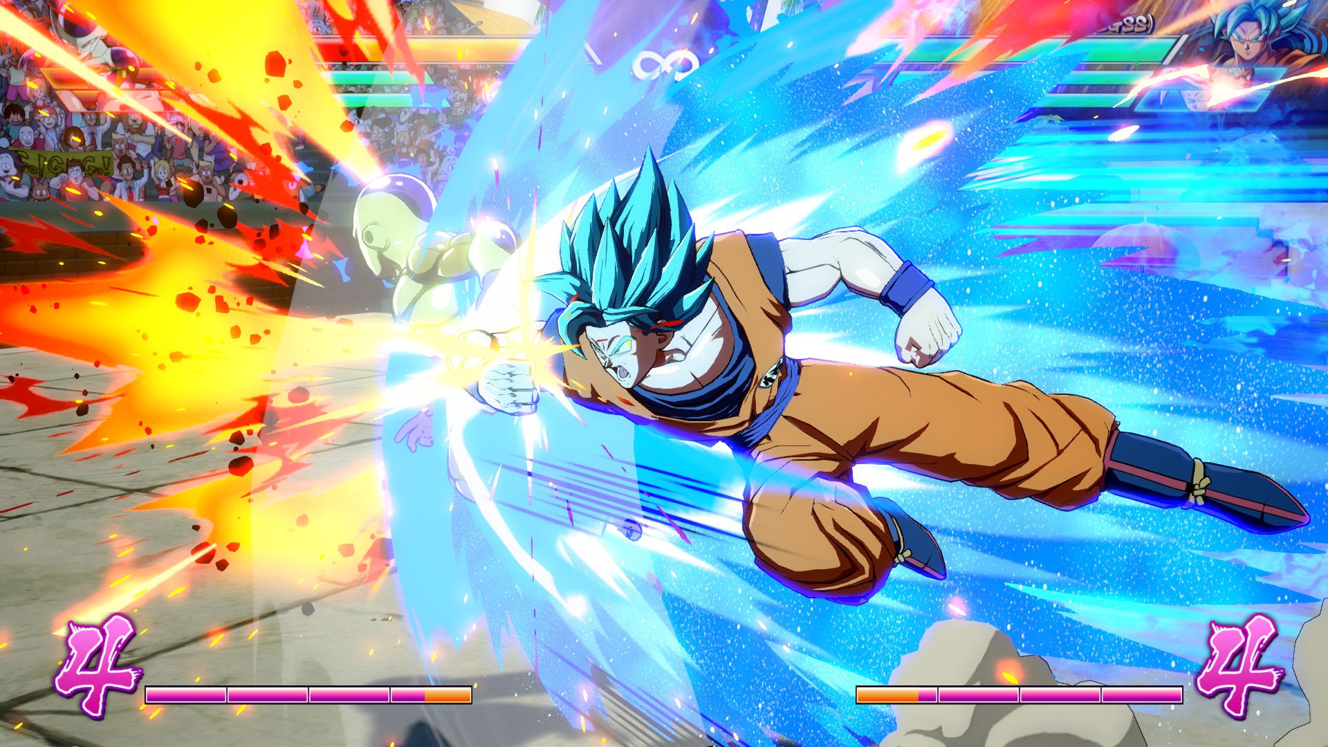 Goku en modo Dios Super Saiyajin es otra de las versiones que se encuentra en el catálogo de luchadores.