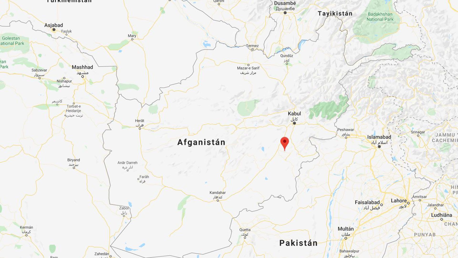 La ubicación del distrito de Deh Yak, en la provincia de Ghazni, este de Afganistán