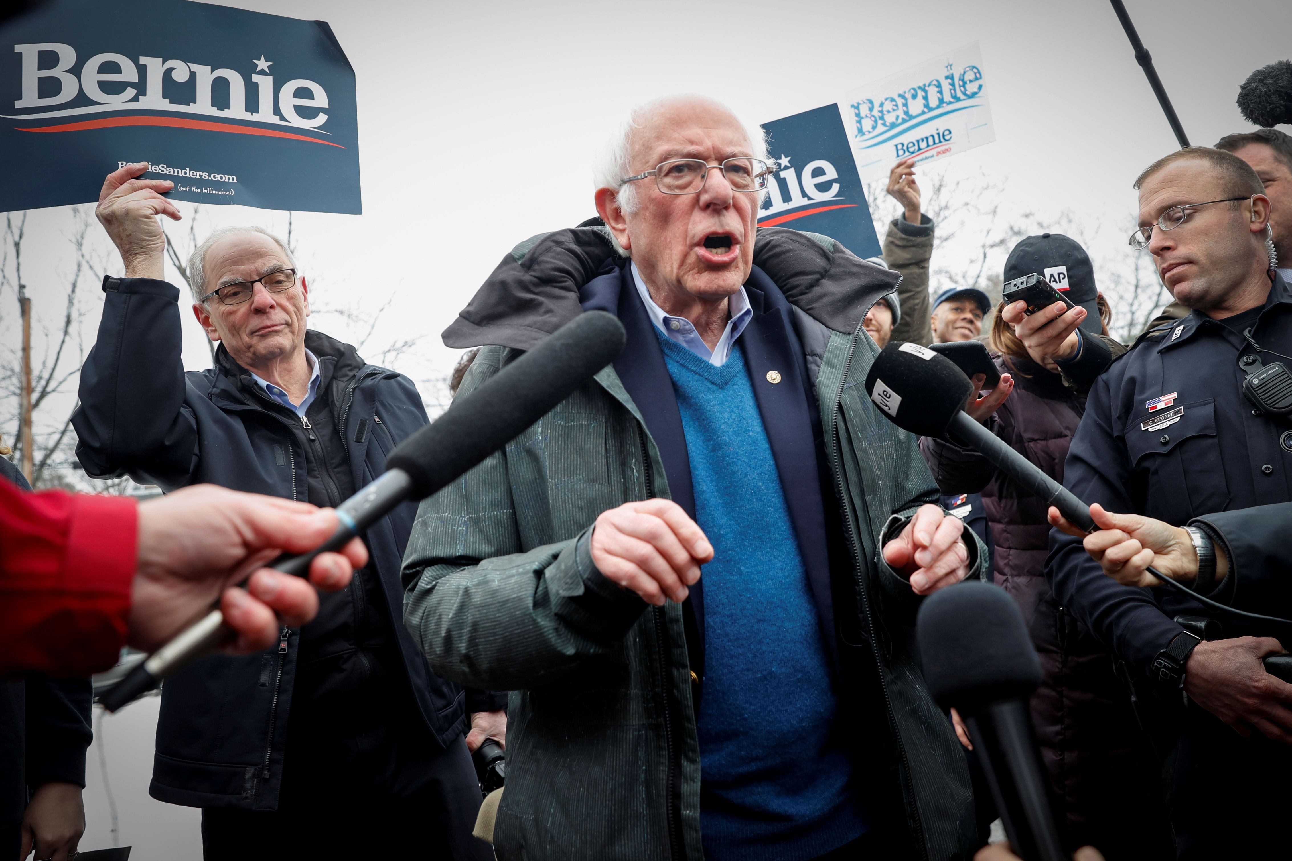 Bernie Sanders en New Hampshire. REUTERS/Mike Segar