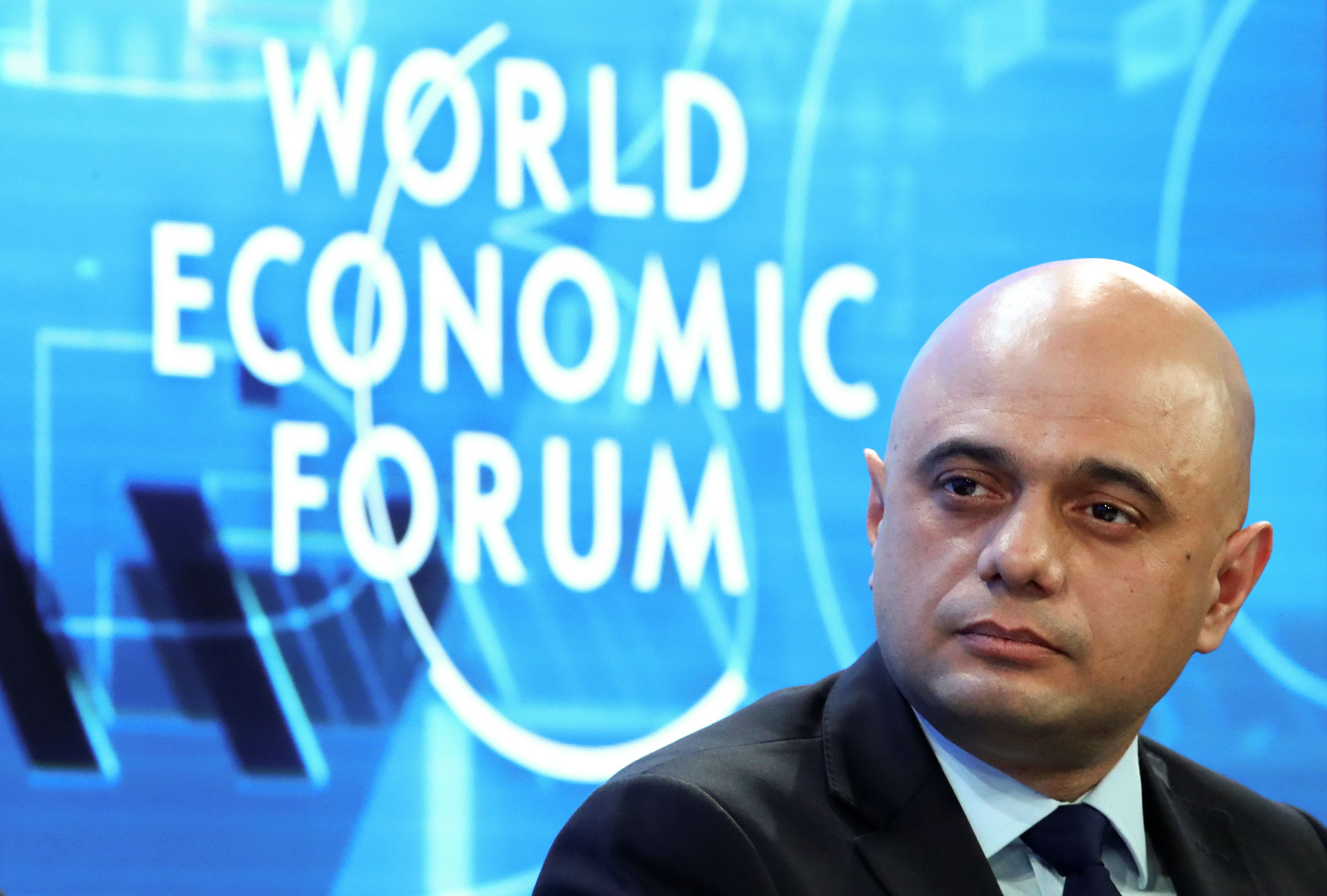 Sajid Javid, eñ "Chancellor of the Exchequer" (ministro de Finanzas) británico, durante el reciente Foro Económico de Davos
REUTERS/Denis Balibouse