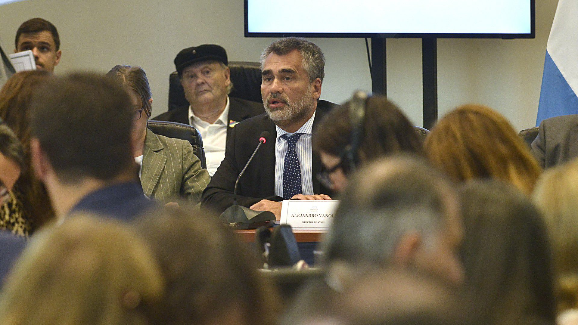 Alejandro Vanoli, titular de la ANSES, durante su exposición en el plenario de comisiones de Diputados 