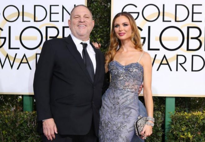 Harvey Weinstein y su todavía esposa Georgina Chapman, durante una entrega de los Globos de Oro. REUTERS 