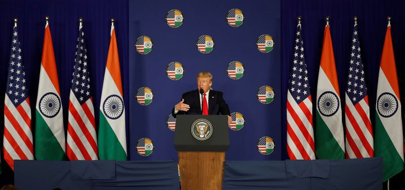 Foto del martes del presidente de EEUU, Donald Trump, hablando en una rueda de prensa en Nueva Delhi. Feb 25, 2020. REUTERS/Adnan Abidi