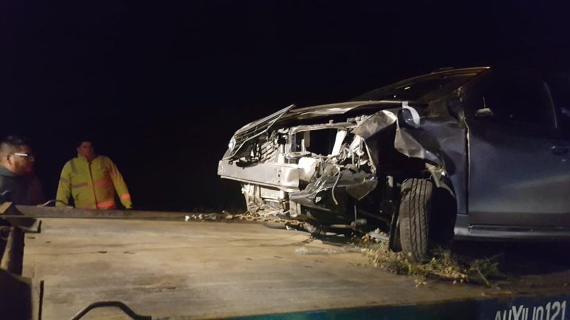 El auto de Daniela apareció destrozado al costado de la Ruta 3, que conecta Río Grande con Río Gallegos.