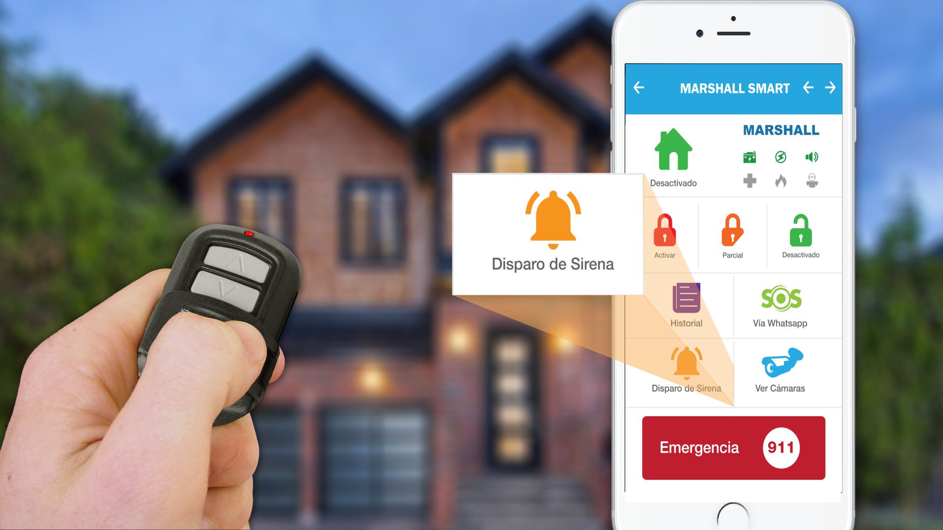 A través de la aplicación gratuita Marshall SMART, los usuarios pueden lograr el manejo total de la seguridad del hogar