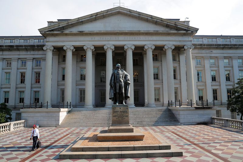 Foto de archivo. La sede del Departamento del Tesoro de Estados Unidos en Washington, EEUU. 6 de agosto de 2018. REUTERS/Brian Snyder.