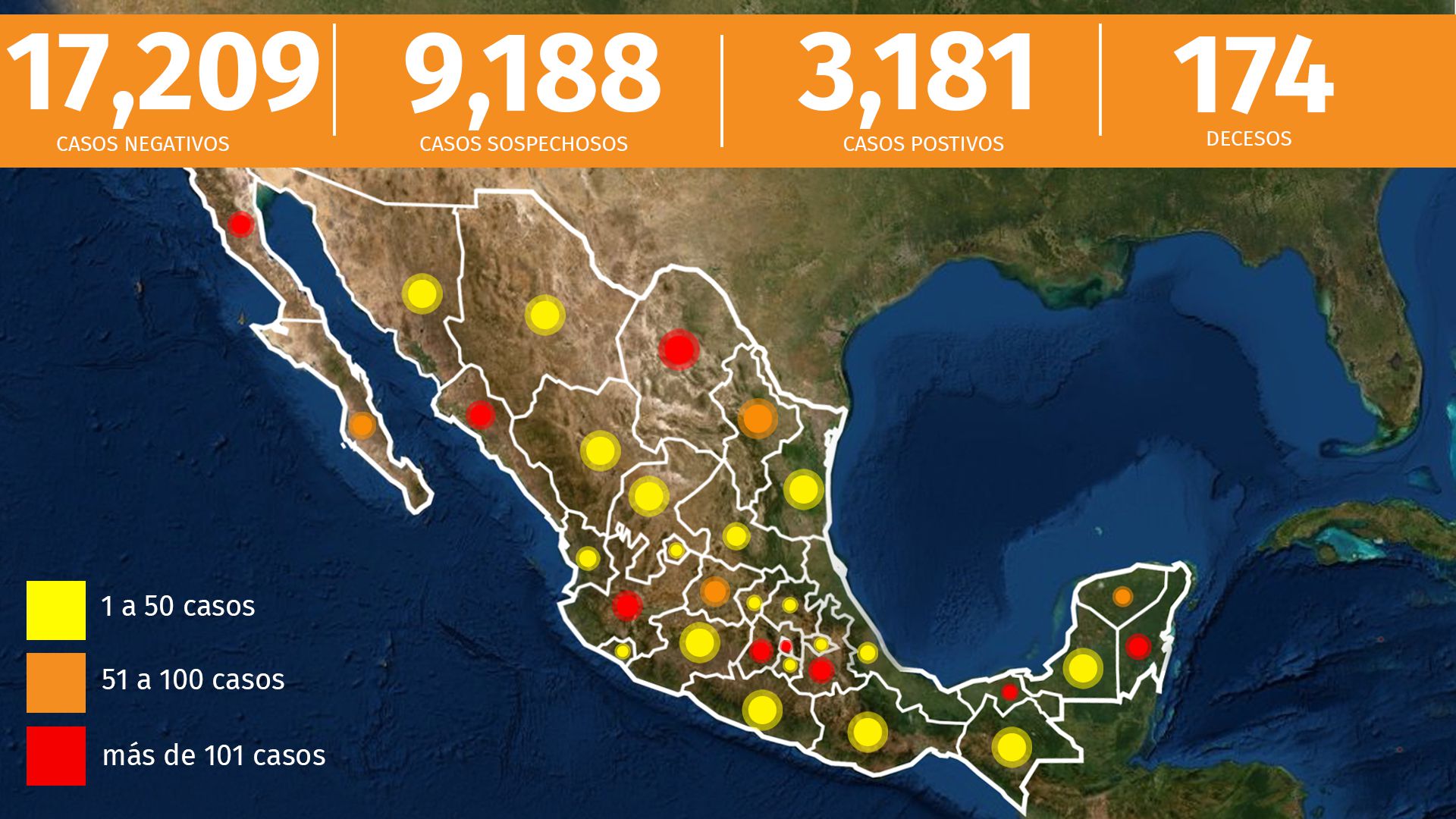Este es el panorama del país por la epidemia de coronavirus hasta el miércoles 8 de abril de 2020 (Foto: Infobae México)