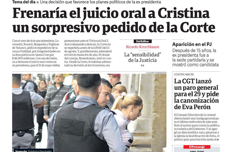 Clarín, miércoles 15 de mayo de 2019