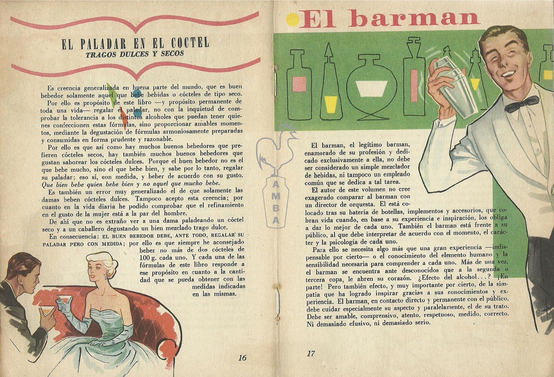 El libro Tragos Mágicos que salió a la venta en 1955 con todas las recetas del gran barman