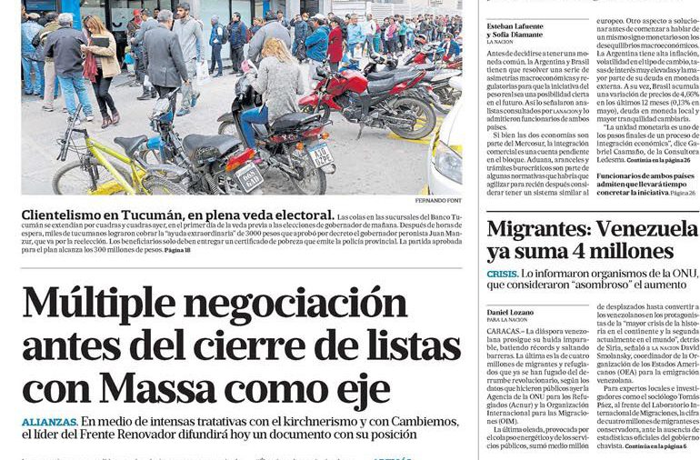 La Nación,sábado 8 de junio de 2019
