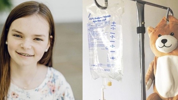 Una nena de 12 años creo osos de peluche para esconder las bolsas intravenosas: no quiere que otros niños tengan miedo