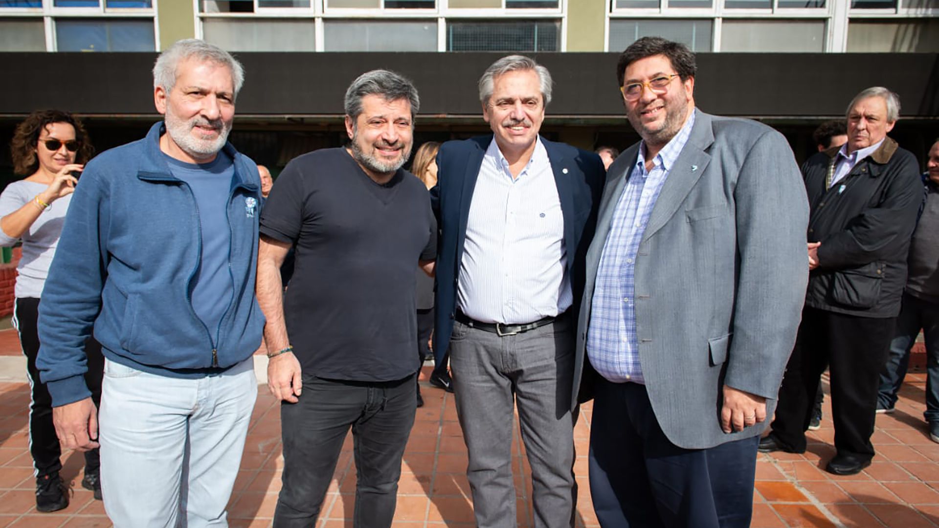 Claudio Ferreño, Víctor Santa María, Alberto Fernández y Juan Manuel Olmos