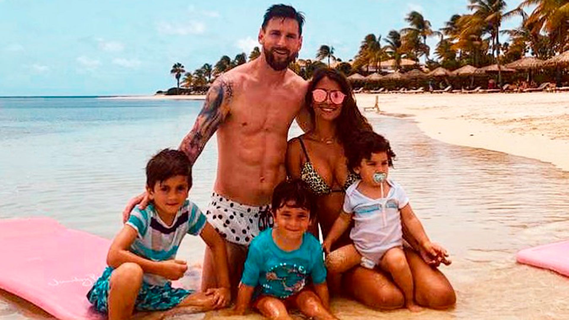La familia Messi eligió las playas del Caribe para vacacionar